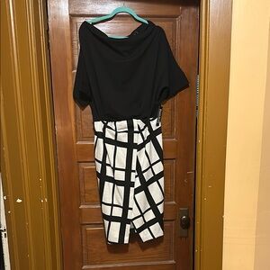 Black and White Geometric Dress